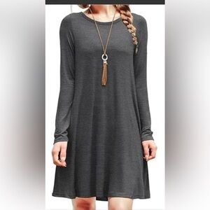 PHILOSOPHY BLACK LONG SLEEVE DRESS